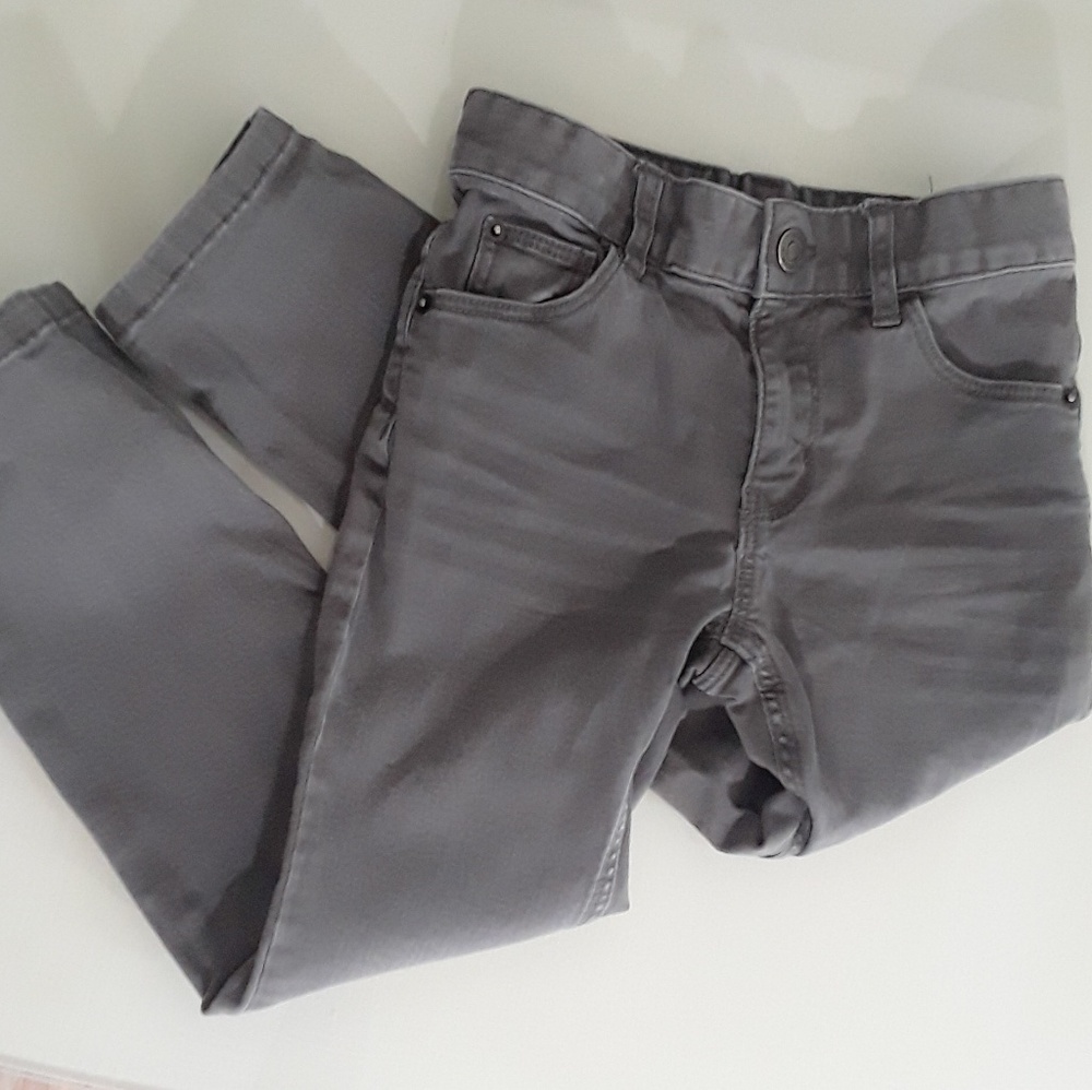 H&M Boys Gray Stretch Skinny Jeans SZ 5-6Y